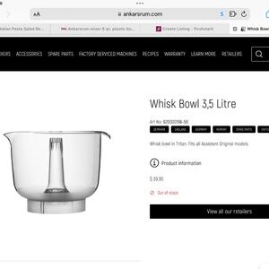 Ankarsrum Whisk Bowl 3.5 Litre